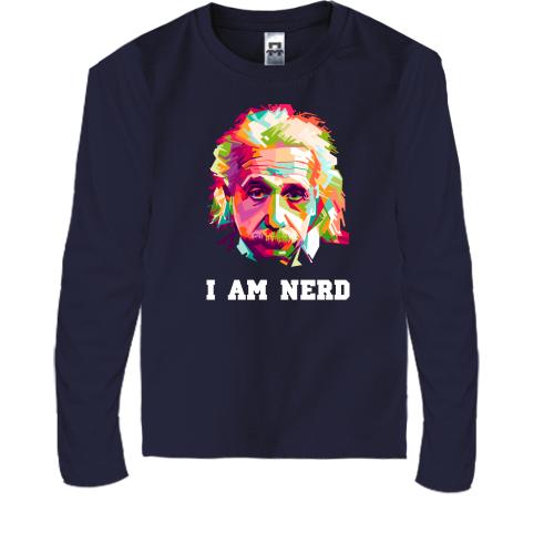 Детская футболка с длинным рукавом I`m nerd (Альберт Эйнштейн)